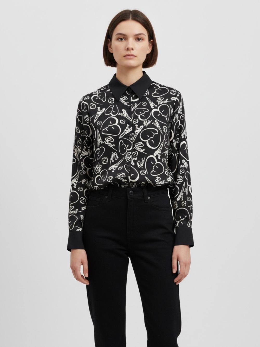 Catherine Malandrino Celebrates Paris Blouse size Medium ~ NWOT